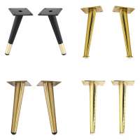 Sofa Leg 100mm - 400mm Iron Tapered Chair Support Gold Brass Steel Furniture Feet BedSide Bed Chrome Cabinet Metal Sofa Leg