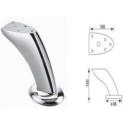 Wholesale sofa fitting decorative adjustable leg hardware contemporary cylinder chrome sofa legs